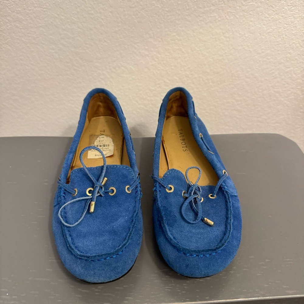 Talbots blue suede shoes size 7